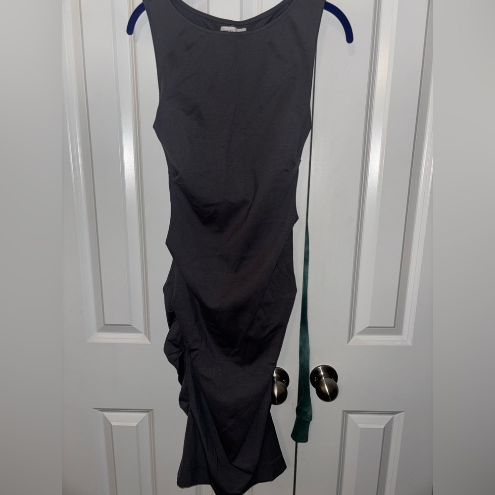 Ripley Rader LA charcoal Grey PONTE KNIT RUCHED DRESS US 4 - 6 A00306
